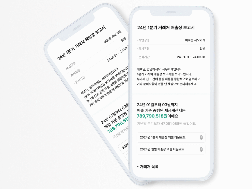 매출장매입장보고서