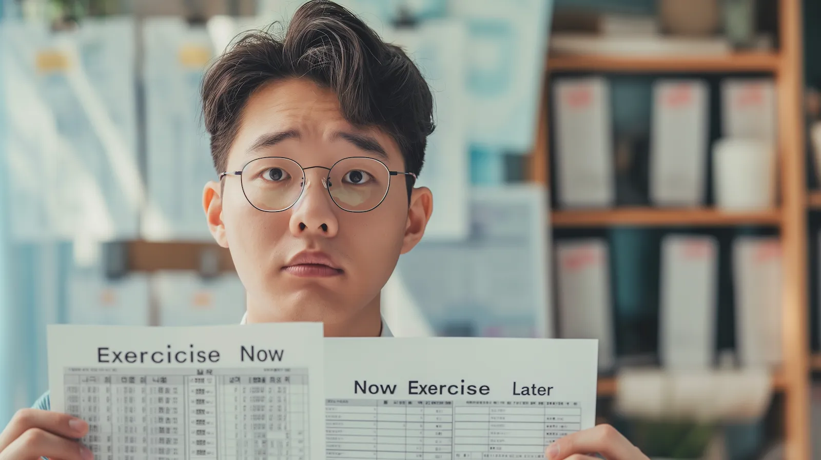 스톡옵션 행사 시점에 따라 세금이 달라지는 상황을 보여주는 이미지